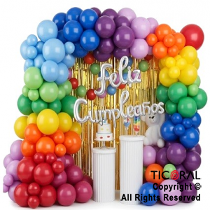 SET DE GLOBOS ARCO XL MULTICOLOR 100 UNIDADES